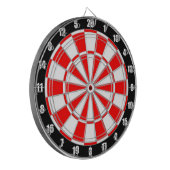 Cible De Fléchettes Rouge & Blanc sur tableau de fléchettes noir (Devant gauche)