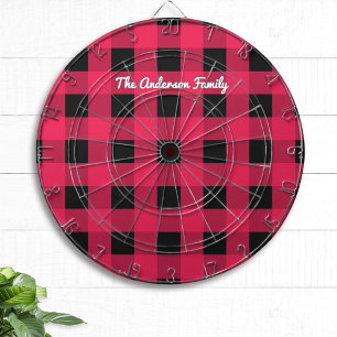 Cible De Fléchettes Rouge Buffalo Plaid Rustic Check Patterned Personn