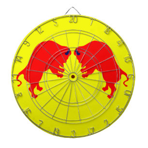 Cible De Fléchettes Rouge Bulles Metal Cage Dartboard, Jaune