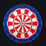 Cible De Fléchettes Rouge et blanc sur bleu<br><div class="desc">Rouge et blanc sur Cible de flechettes bleue.</div>