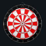 Cible De Fléchettes Rouge et blanc sur noir<br><div class="desc">Rouge et blanc sur Cible de flechettes noire.</div>