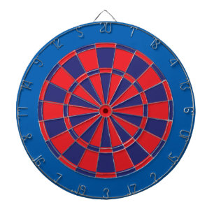 Cible de flechettes : Rouge, marine, et bleu