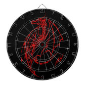 Cible De Fléchettes Rouge Tribal Dragon Noir (Devant)