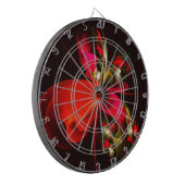 Cible De Fléchettes Rouge Vert Floral Moderne Art Abstrait Motif #02 (Devant gauche)