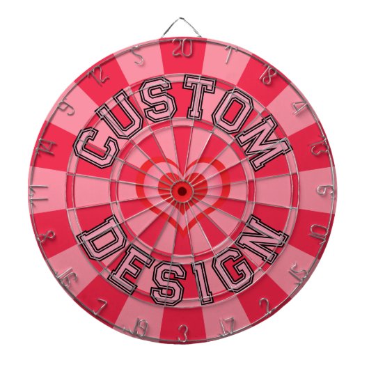 Cible De Fléchettes Ruby Coeur rouge et rose avec votre texte personna (Devant)