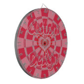 Cible De Fléchettes Ruby Red and Pink Heart Design Custom Text (Devant gauche)