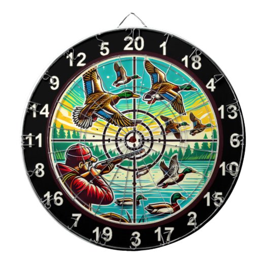 Cible De Fléchettes Rustic Flying Ducks Target Art (Devant)