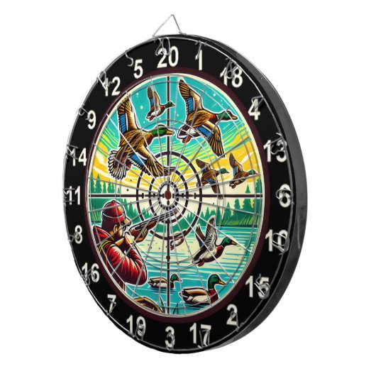 Cible De Fléchettes Rustic Flying Ducks Target Art (Devant droit)