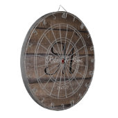 Cible De Fléchettes Rustique Agritourisme Monogramme Nom de famille (Devant gauche)