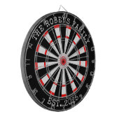 Cible de fléchettes rustique au nom de famille per (Devant gauche)