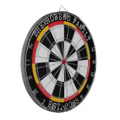 Cible de fléchettes rustique au nom de famille per (Devant gauche)