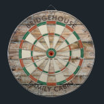 Cible De Fléchettes Rustique Look Bois Famille Jeux Salle Personnalisé<br><div class="desc">Élevez vos nuits de jeu avec notre tableau de fléchettes à effet de bois familial, conçu pour apporter une touche personnelle à votre maison. Ce tableau de bord unique vous permet d'afficher fièrement votre nom de famille et votre emplacement, ce qui en fait non seulement un jeu mais un héritage...</div>