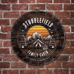Cible De Fléchettes Rustique Retro Nom de famille Wood Look Custom<br><div class="desc">Bonne humeur ? Il suffit d'ajouter le feu de camp, s'mores, et le reste de la famille avec des fournitures correspondantes. Ce tableau de bord unique vous permet d'afficher fièrement votre nom de famille et votre emplacement, ce qui en fait non seulement un jeu mais un héritage familial chéri. Idéal...</div>