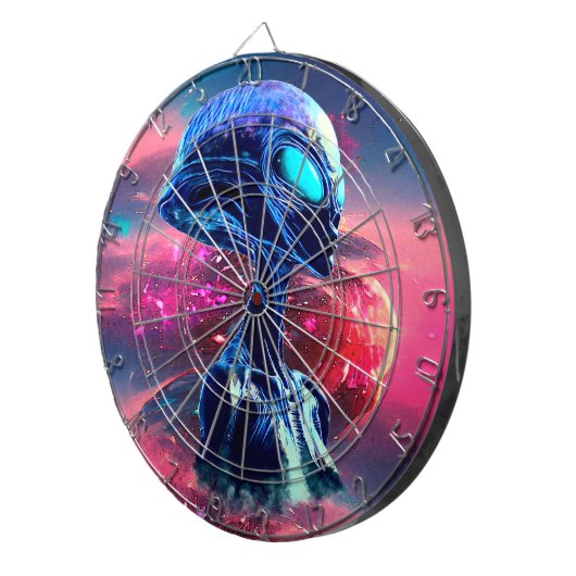 Cible De Fléchettes Sagesse Alien Psychédélique Scifi Art (Devant droit)