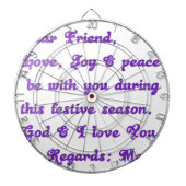 Cible De Fléchettes Salutation de la saison festive "Cher ami" (Devant)