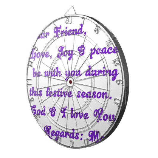 Cible De Fléchettes Salutation de la saison festive "Cher ami" (Devant droit)