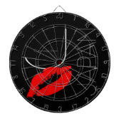 Cible De Fléchettes Salutations du Japon Rouge Lipstick Kiss noir (Devant)