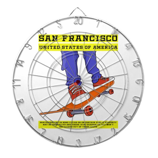 Cible De Fléchettes San Francisco, USA Patinage (Devant)