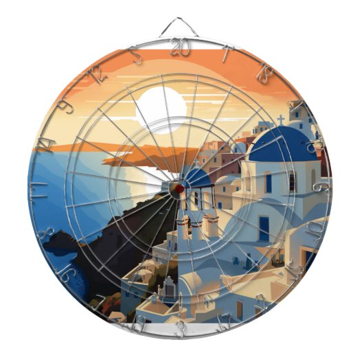 CIBLE DE FLÉCHETTES SANTORINI GRÈCE N° 1 (Devant)
