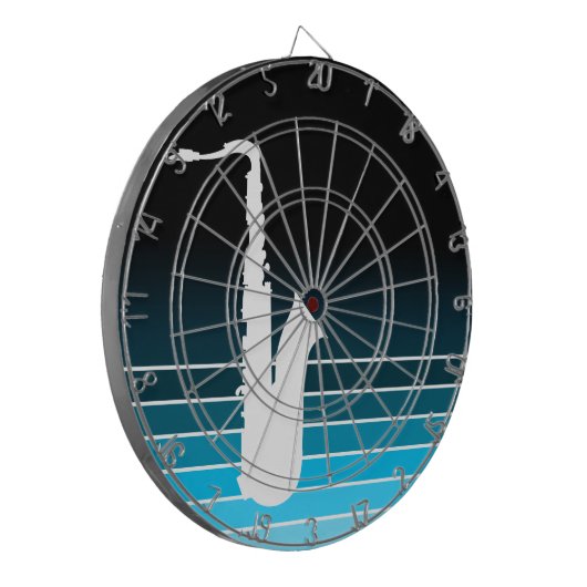 Cible De Fléchettes saxophone fondu bleu (Devant gauche)