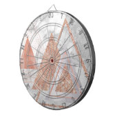 Cible De Fléchettes scandinave chic rose or géométrique marbre blanc (Devant droit)