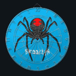 Cible De Fléchettes Scary black widow spider cartoon illustration<br><div class="desc">A scary black widow spider for lovers of creepy crawly things.</div>