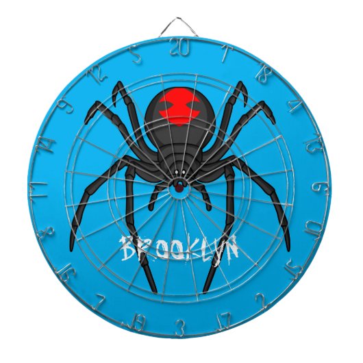 Cible De Fléchettes Scary black widow spider cartoon illustration (Devant)
