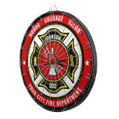 Cible De Fléchettes Secourt de pompier AJOUTER LE NOM Insigne du servi (Devant droit)