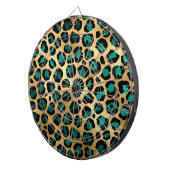 Cible De Fléchettes Série Teal et Gold Leopard Design 14 (Devant droit)