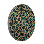 Cible De Fléchettes Série Teal et Gold Leopard Design 14 (Devant gauche)