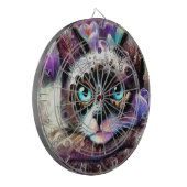 Cible De Fléchettes Siamese Kitty Chat Crocus Floral Violet Turquoise (Devant gauche)