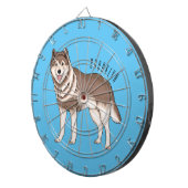 Cible De Fléchettes Siberian husky cartoon illustration (Devant droit)