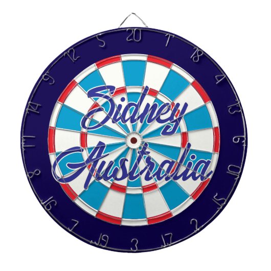 Cible De Fléchettes Sidney Australie texte modèle Bleu Rouge Blanc (Devant)