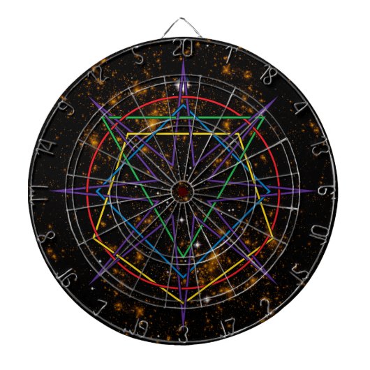 Cible De Fléchettes Sigil de Géométrie Sacrée (Devant)