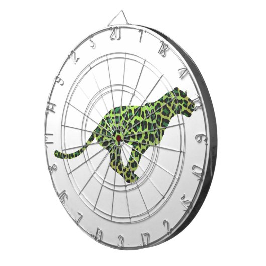 Cible De Fléchettes Silhouette léopard noir et vert (Devant droit)