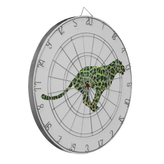 Cible De Fléchettes Silhouette léopard noir et vert (Devant gauche)