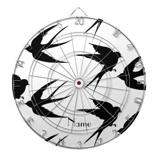 Cible De Fléchettes Silhouettes d'oiseaux hirondelles Thunder_Cove (Devant)