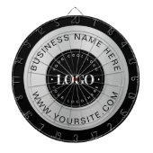 Cible De Fléchettes Silver Custom Logo Text Entreprise Marque commerci (Devant)