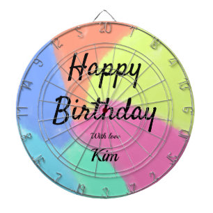 Cible De Fléchettes simple calligraphie minimum heureux anniversaire p