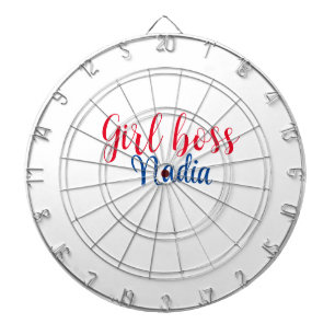 Cible De Fléchettes simple minimal girl boss ajouter nom texte image e