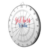 Cible De Fléchettes simple minimal girl boss ajouter nom texte image e (Devant droit)