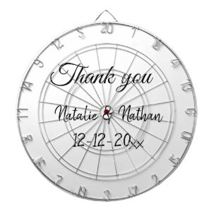 Cible De Fléchettes Simple minimal thank you couple name text date cus