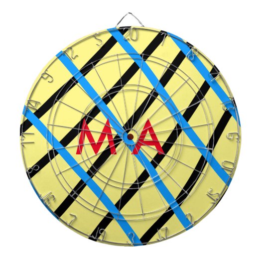 Cible De Fléchettes Simple monogramme ajouter votre nom lettre man min (Devant)