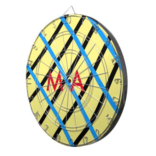 Cible De Fléchettes Simple monogramme ajouter votre nom lettre man min (Devant droit)