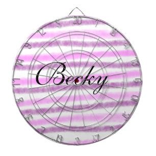 Cible De Fléchettes simple pastel rose aquarelle personnalisez avec vo