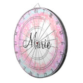 Cible De Fléchettes simple rose clair minimal ajouter votre nom texte  (Devant droit)