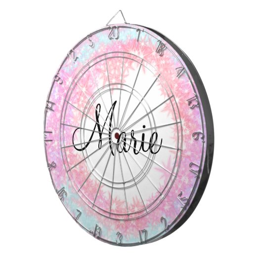 Cible De Fléchettes simple rose clair minimal ajouter votre nom texte  (Devant droit)