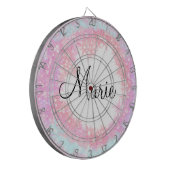 Cible De Fléchettes simple rose clair minimal ajouter votre nom texte  (Devant gauche)