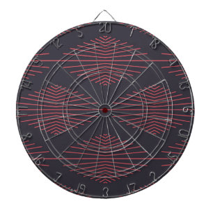 Cible De Fléchettes Simple, rouge, motif traditionnel avec lignes