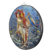 Cible De Fléchettes Sirène du Verseau Art Gothique Bleu (Devant droit)